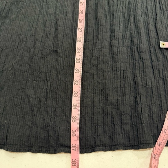 H&M Crinkle Cotton Shirt Dress Black Long Sleeve Buttons Casual Women’s Size M - Picture 8 of 12